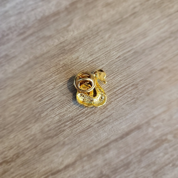 VTG Gold Swan Rhinestone Pin - Picture 3 of 4